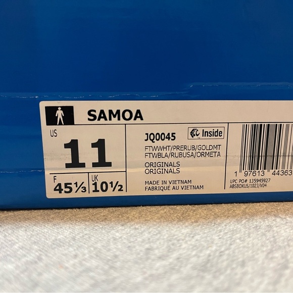 Adidas Samoa White Red Athletic Sneaker Men’s Shoe Size 11 JQ0045 - Picture 11 of 11